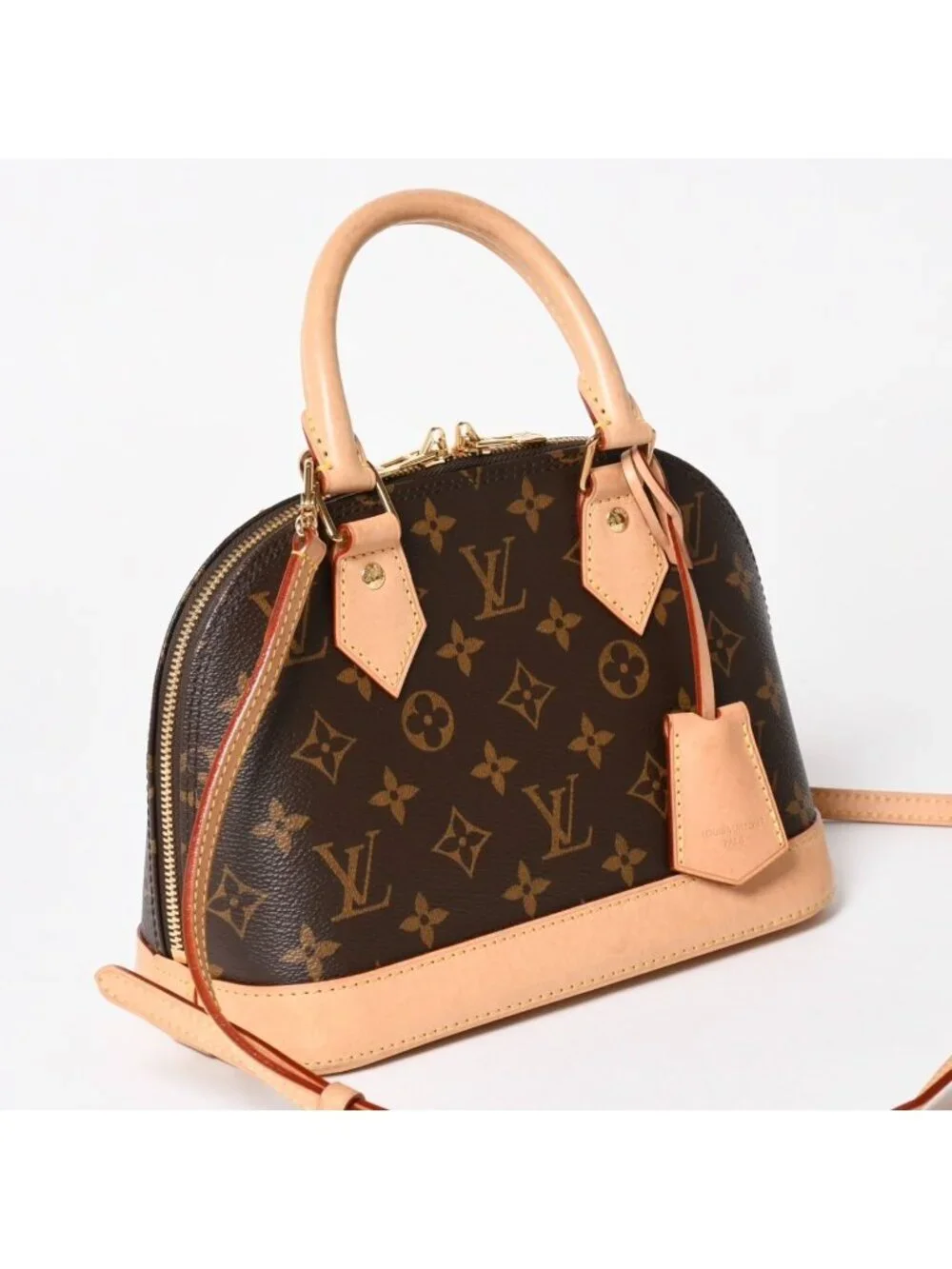 Louis Vuitton Monogram Alma BB Handbag Shoulder Gold